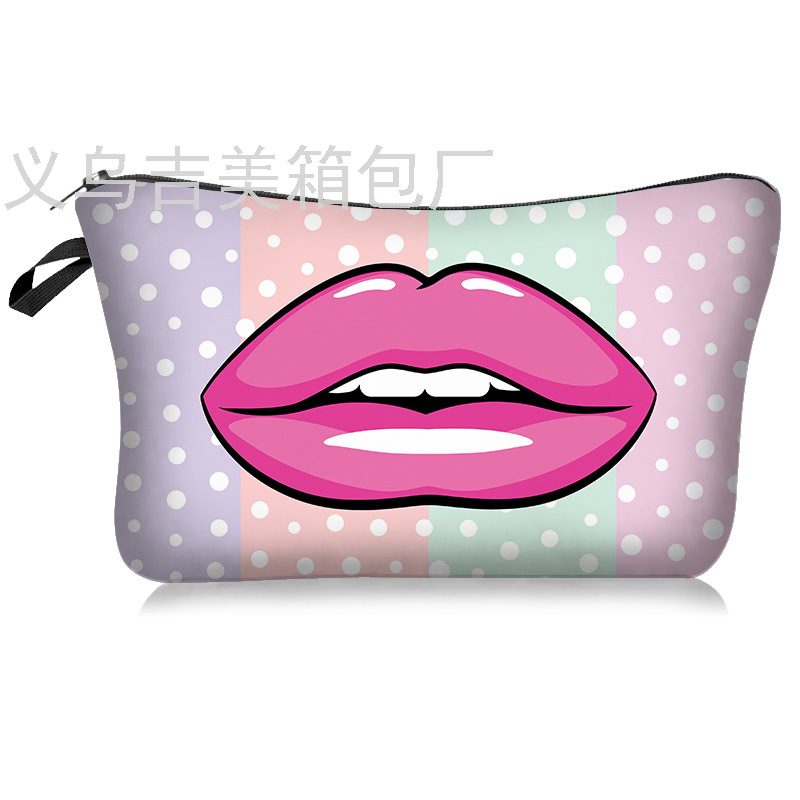 Digital Printing Lips Lip Series Cosmetic Bag Storage Bag Cross-Border Hot Mandala Cosmetic Bag Bohemian K