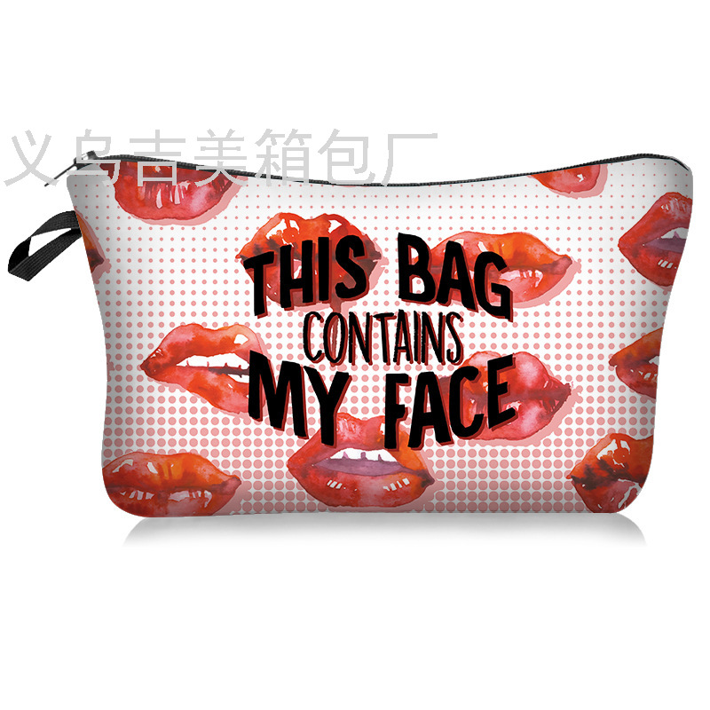 Digital Printing Lips Lip Series Cosmetic Bag Storage Bag Cross-Border Hot Mandala Cosmetic Bag Bohemian K