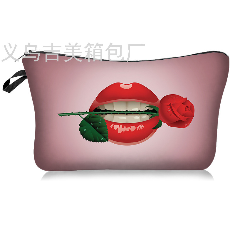 Digital Printing Lips Lip Series Cosmetic Bag Storage Bag Cross-Border Hot Mandala Cosmetic Bag Bohemian K