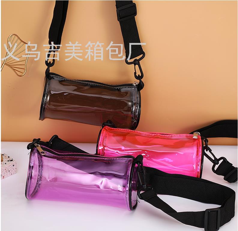 New Style Spot Crossbody Solid Color PVC Shoulder Bag Travel Waterproof Portable Fashion Storage Bag Women's Bag