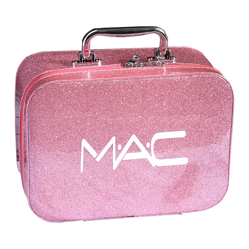 Cross-Border Korean Style Large Capacity Mac Cosmetic Bag PU Leather Portable New Portable Cosmetic Case Travel Storage Bag Customization