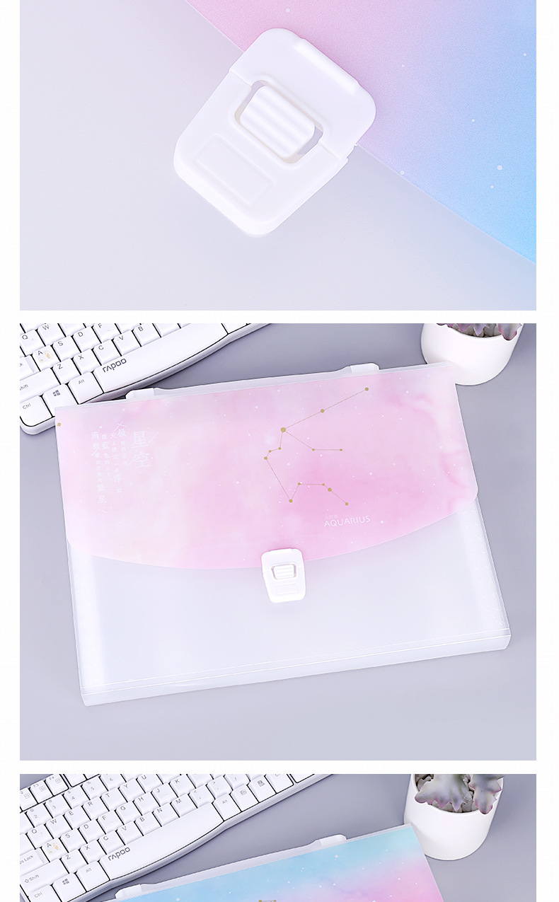 Compartment portable organ A4 storage box stationery data paper storage bag