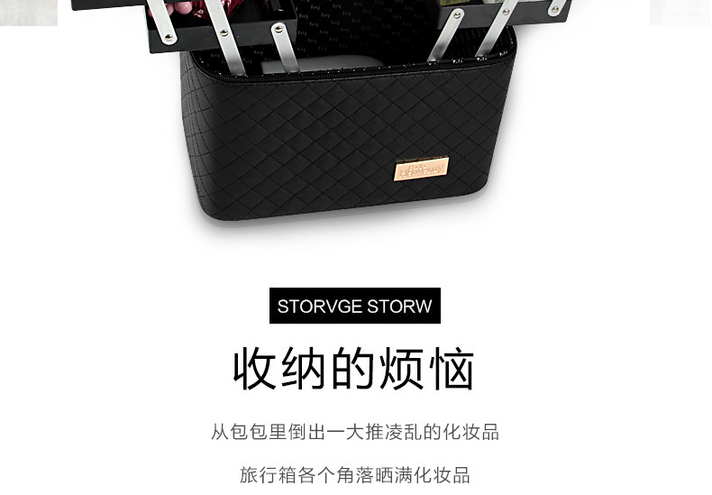 Korean-Style Multi-Layer Large Capacity Korean Cosmetic Bag Storage Box Jewelry Storage Box Portable Travel Storage Bag Cosmetic Case