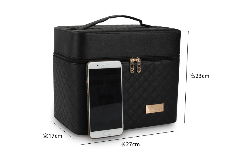 Korean-Style Multi-Layer Large Capacity Korean Cosmetic Bag Storage Box Jewelry Storage Box Portable Travel Storage Bag Cosmetic Case