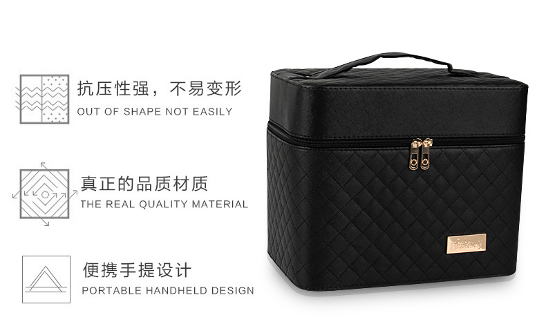 Korean-Style Multi-Layer Large Capacity Korean Cosmetic Bag Storage Box Jewelry Storage Box Portable Travel Storage Bag Cosmetic Case