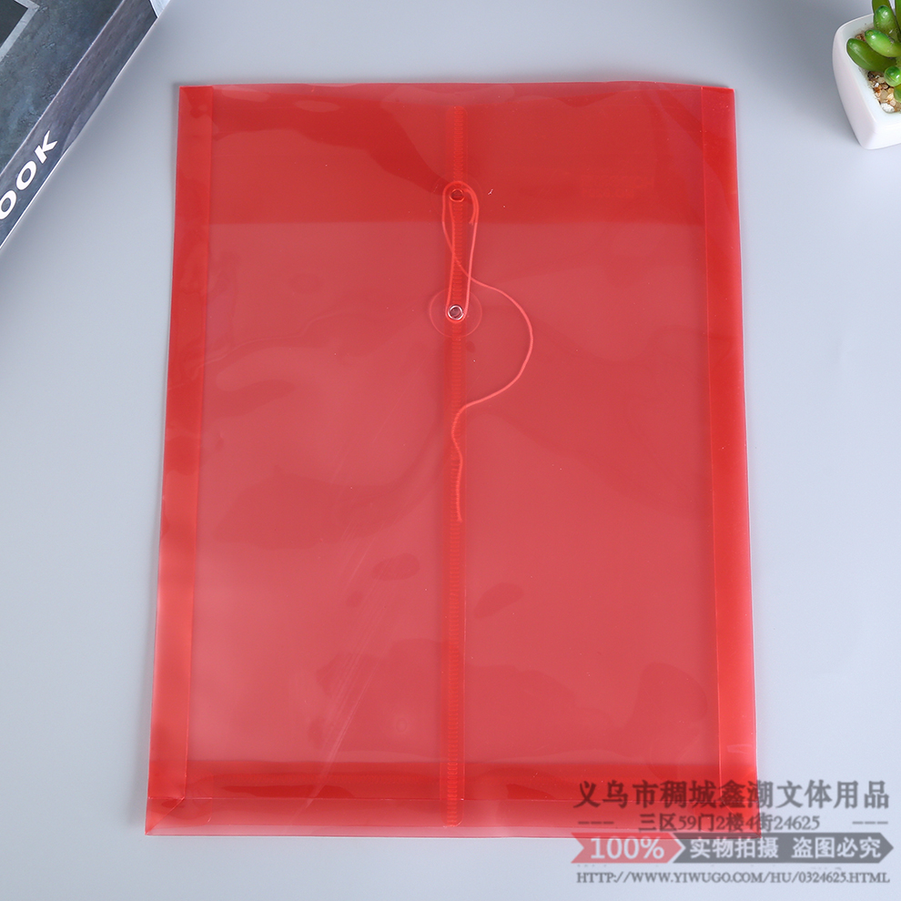 File Bag Test Paper Storage Bag Folder File Bag Three-Dimensional Pocket Information Bag Rope Type A4 Student Office Supplies