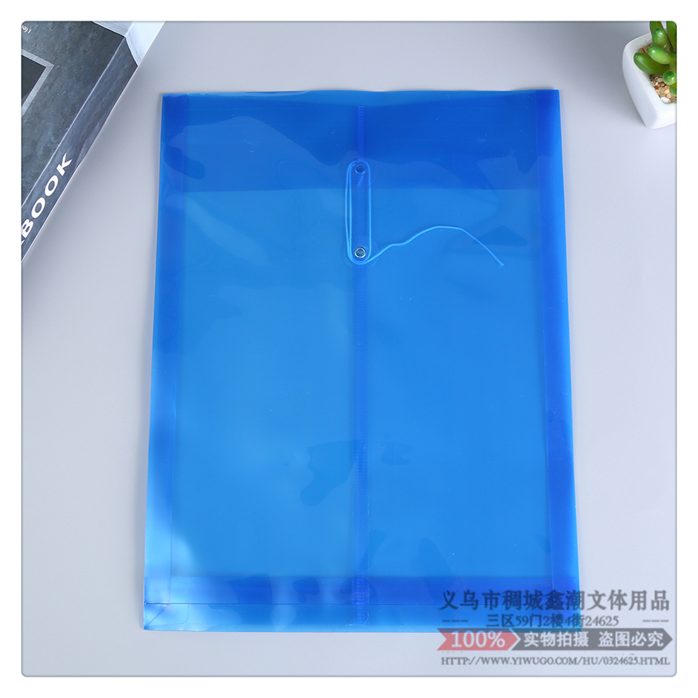 File Bag Test Paper Storage Bag Folder File Bag Three-Dimensional Pocket Information Bag Rope Type A4 Student Office Supplies