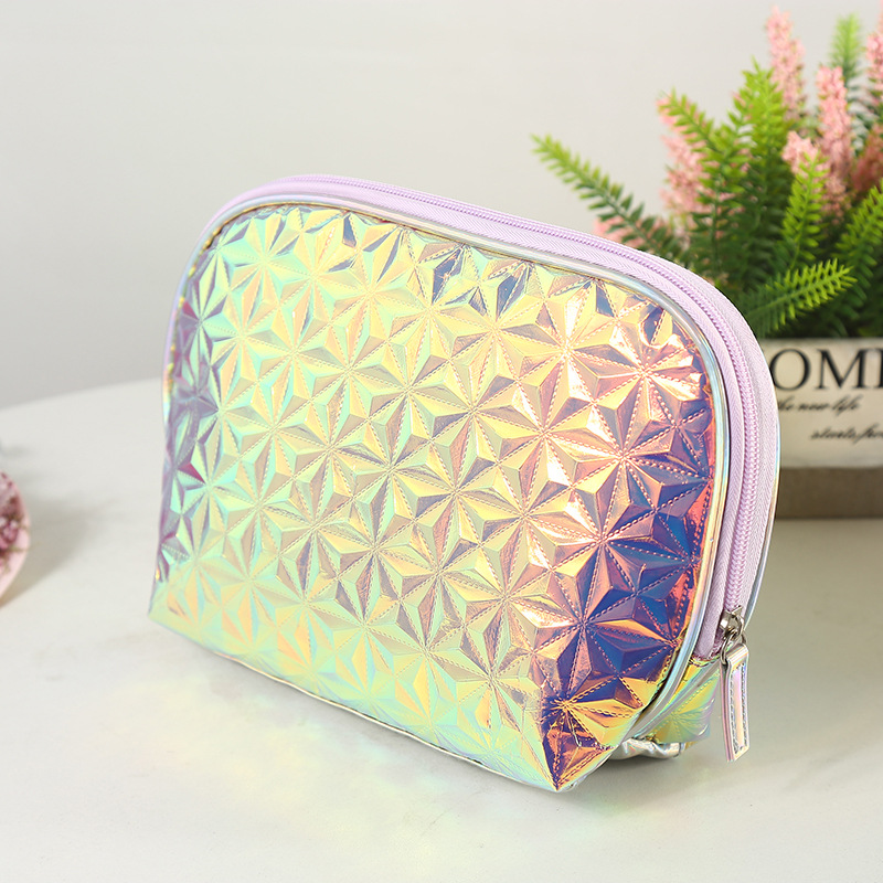 Factory Customized Laser Cosmetic Bag Ins Trendy Cool Shell Cosmetic Bag Cosmetic Bag Portable Waterproof Cosmetics Storage Bag Customization