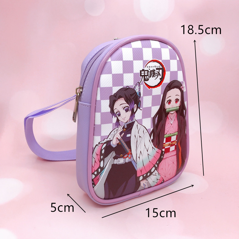 New Anime Kimetsu No Yaiba Crossbody Chest Bag Pu Children&#039;s Sport Bag Shoulder Bag Cell Phone Storage Bag 222#