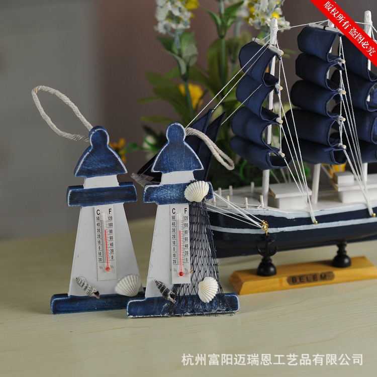 Meryn Thermometer Pendant Lighthouse Pendant Household Pendant Mediterranean Sea Wall Pendant MA16107