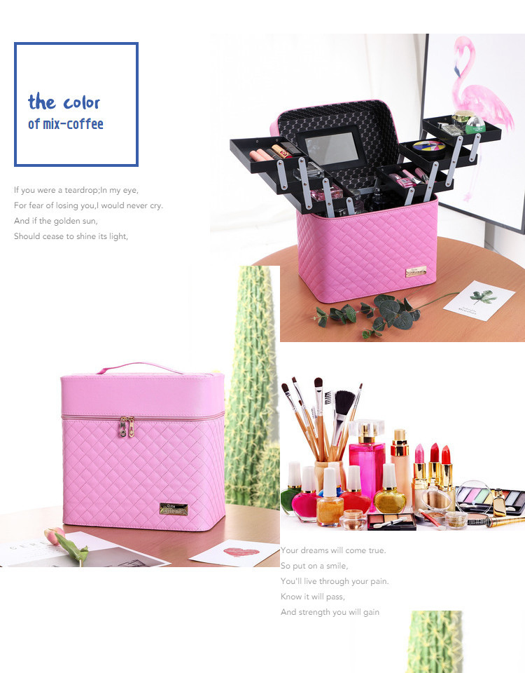 New Four-Open Cosmetic Case Portable Cosmetics Storage Bag Large Capacity Storage Box Small Bee Portable Cosmetic Case New Four-Open Cosmetic Case Portable Cosmetics Storage Bag Large Capacity Storage Box Small Bee Portable Cosmetic Case