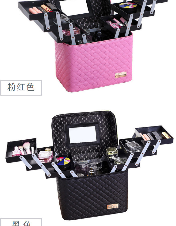 New Four-Open Cosmetic Case Portable Cosmetics Storage Bag Large Capacity Storage Box Small Bee Portable Cosmetic Case New Four-Open Cosmetic Case Portable Cosmetics Storage Bag Large Capacity Storage Box Small Bee Portable Cosmetic Case