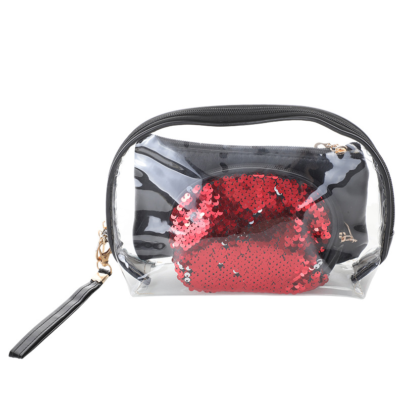 PVC Cosmetic Bag Travel Waterproof Moisture-Proof Wash Bag Large Capacity Portable and Lightweight Makeup Storage Bag Customizable