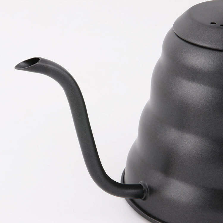 Steel Thin Mouth Hand Coffee Pot Black with Thermometer Hourglass Filter JapaneseStyle Thin Mouth Thin Mouth Kettle