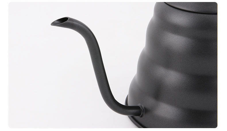 Steel Thin Mouth Hand Coffee Pot Black with Thermometer Hourglass Filter JapaneseStyle Thin Mouth Thin Mouth Kettle