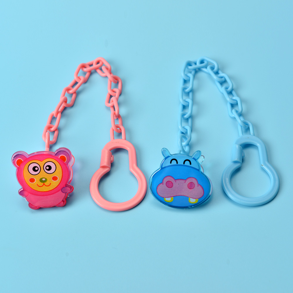 Teether Rope Buckle Baby Pacifier Chain Pacifier Clip Plastic Mouth Toy Chain Cartoon Plastic Pacifier Accessories