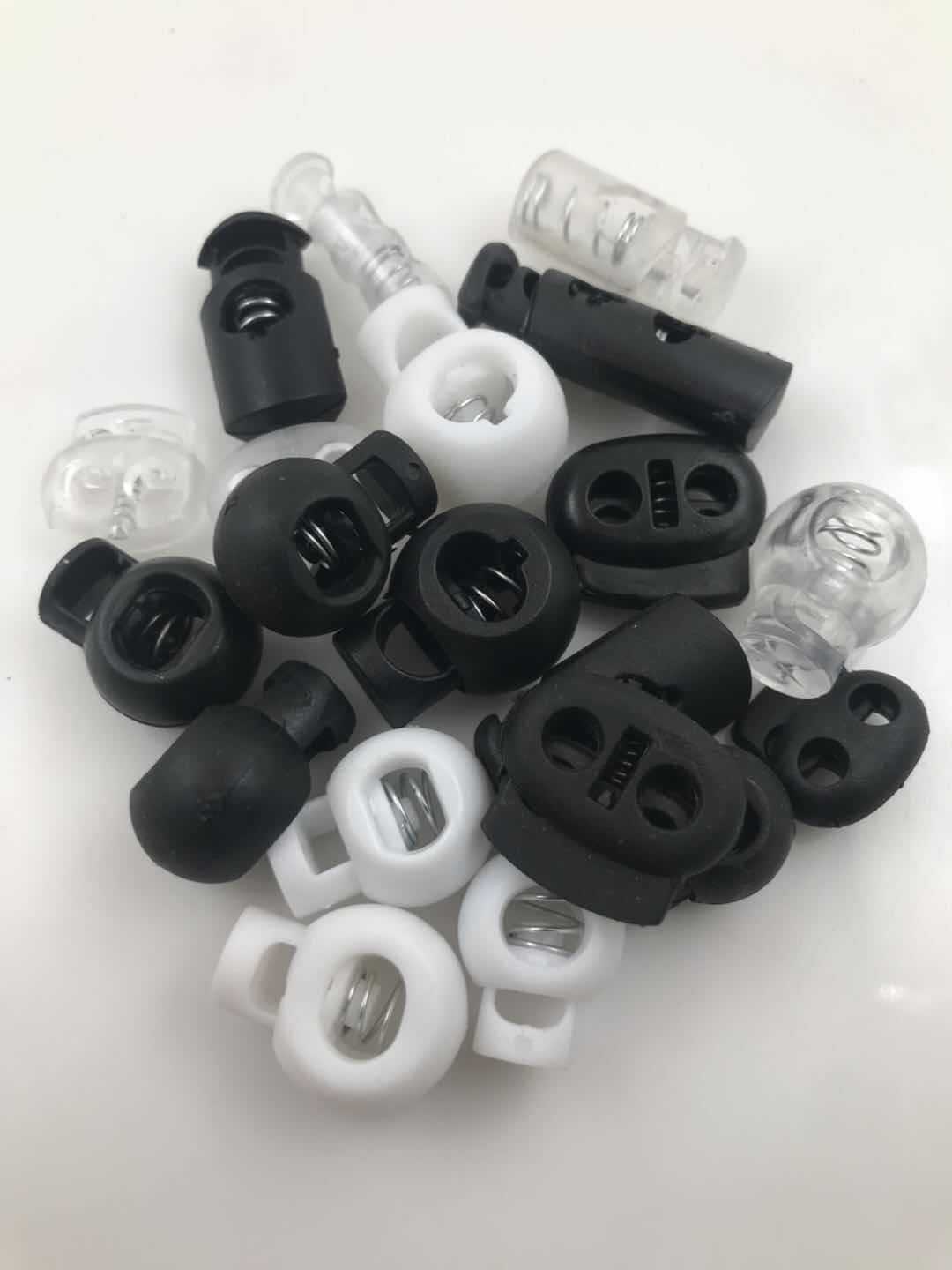 Bag Accessory of Various Specifications of Plastic String Clip Spring Fastener Diplopore Cylindrical Zhu Bi Kou Bag Accessory of Various Specifications of Plastic String Clip Spring Fastener Diplopore Cylindrical Zhu Bi Kou