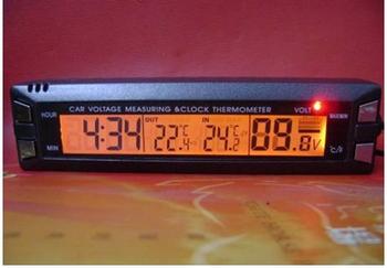  LCD clock when inside and outside car thermometer car electronic the electronic kind of car with a voltmeter