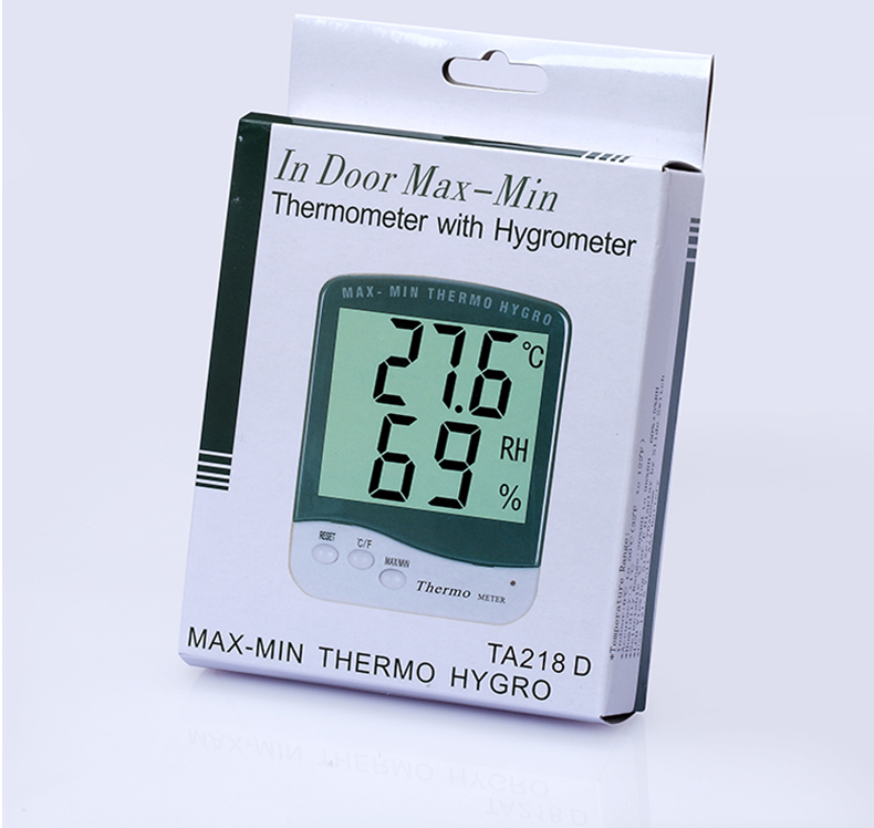 JHS-TA-218DElectronic digital dry and humidity thermometer indoor high precision temperature and  dial alarm clock.