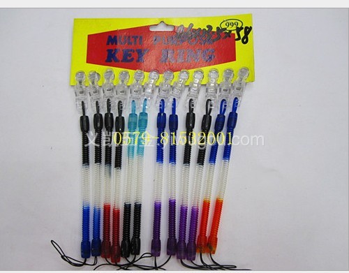 3-color plastic clip key ring plastic plastic spring spring line the spring ropes 7/buckle spring line