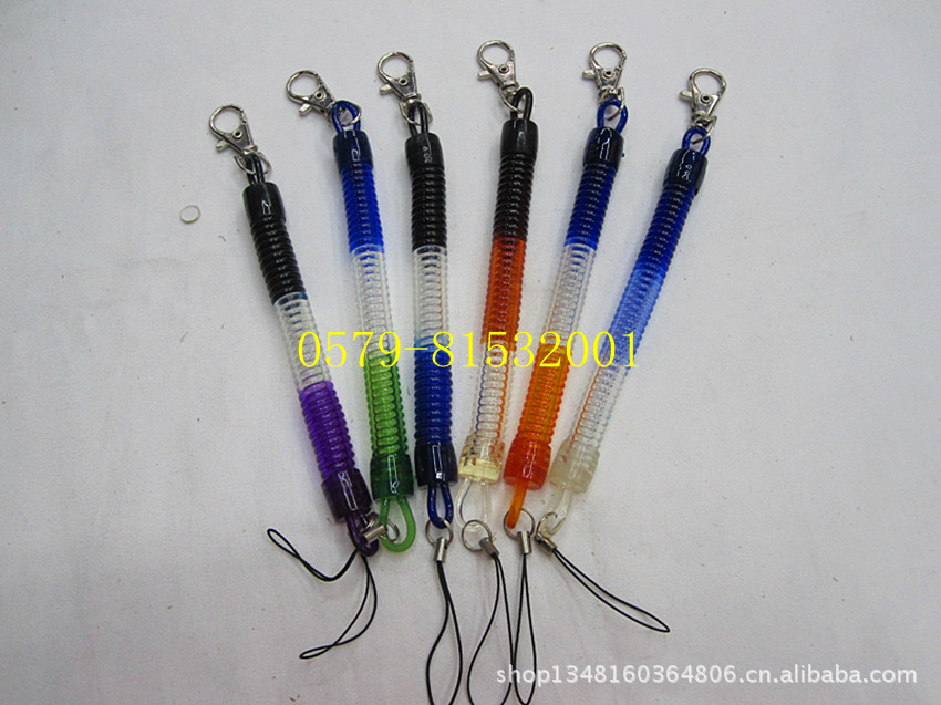 3-color plastic clip key ring plastic plastic spring spring line the spring ropes 7/buckle spring line