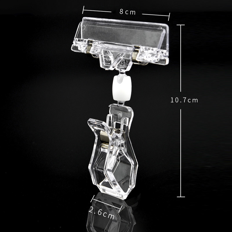 Plastic Clip Pop Advertising Clip Explosion Sticker Transparent Clip Supermarket Shelf Clip Price Tag Clip Double-Headed Clip