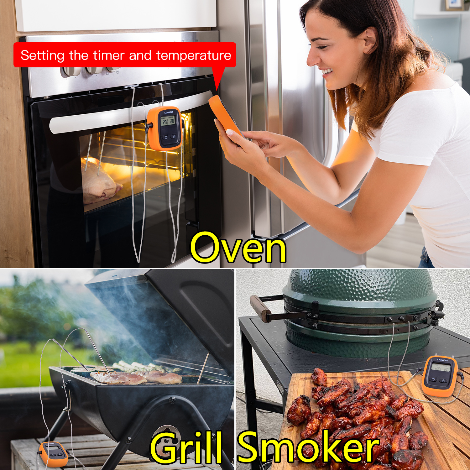 Barbecue Thermometer Oven High Temperature Baking Timing Thermometer BBQ Barbecue Probe Type BBQ Barbecue Thermometer Barbecue Thermometer Oven High Temperature Baking Timing Thermometer BBQ Barbecue Probe Type BBQ Barbecue Thermometer