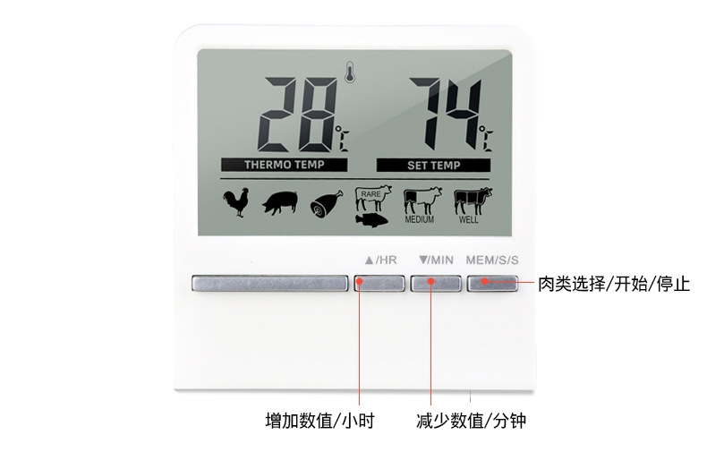 New Barbecue Thermometer Electronic Digital BBQ Kitchen Thermometer Baking Probe Food Thermometer New Barbecue Thermometer Electronic Digital BBQ Kitchen Thermometer Baking Probe Food Thermometer