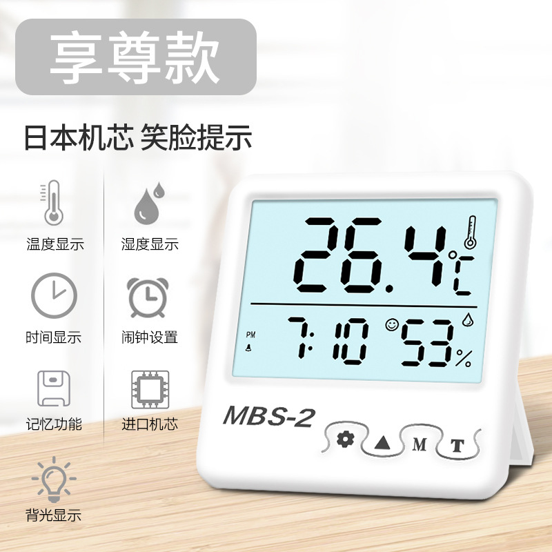 Temperature Moisture Meter Indoor Home Electronic Digital Display Wall-Mounted Baby Room Dry Thermometer Thermometer
