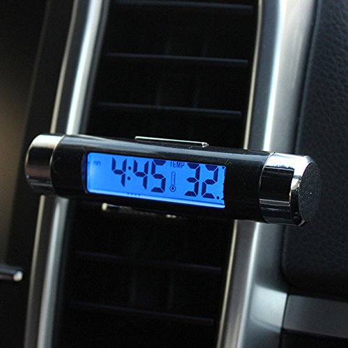Car Electronic Clock Thermometer Car Luminous Clock Air Outlet Thermometer Two-in-One Supplies Clip-on K01