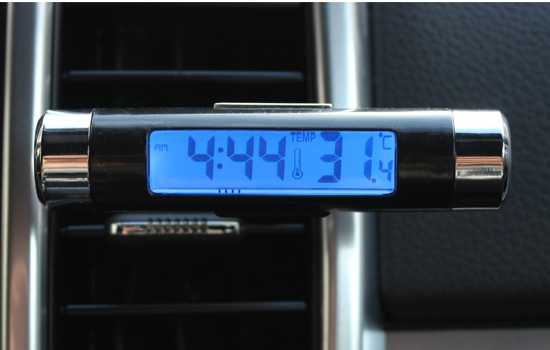 Car Supplies K01 Air Outlet Thermometer Electronic Clock Two-in-One Led Digital Display Thermometer Blue Backlight Car Supplies K01 Air Outlet Thermometer Electronic Clock Two-in-One Led Digital Display Thermometer Blue Backlight