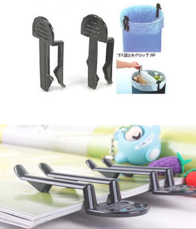 Wholesale trash holder black plastic clip (2 Pack) good toughness Wholesale trash holder black plastic clip (2 Pack) good toughness