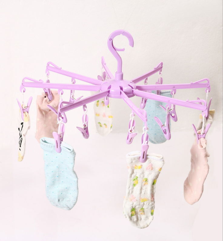 Windproof plastic clip drying rack folding travel portable hanger rack plastic hanger Windproof plastic clip drying rack folding travel portable hanger rack plastic hanger