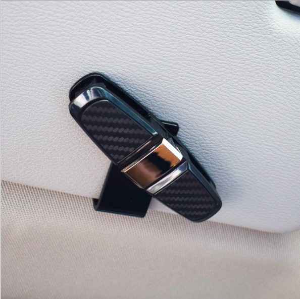Auto Supplies Factory Wholesale Car Glasses Clip Rotatable Carbon Fiber Sunglasses Clip Car Card Holder Plastic Clip