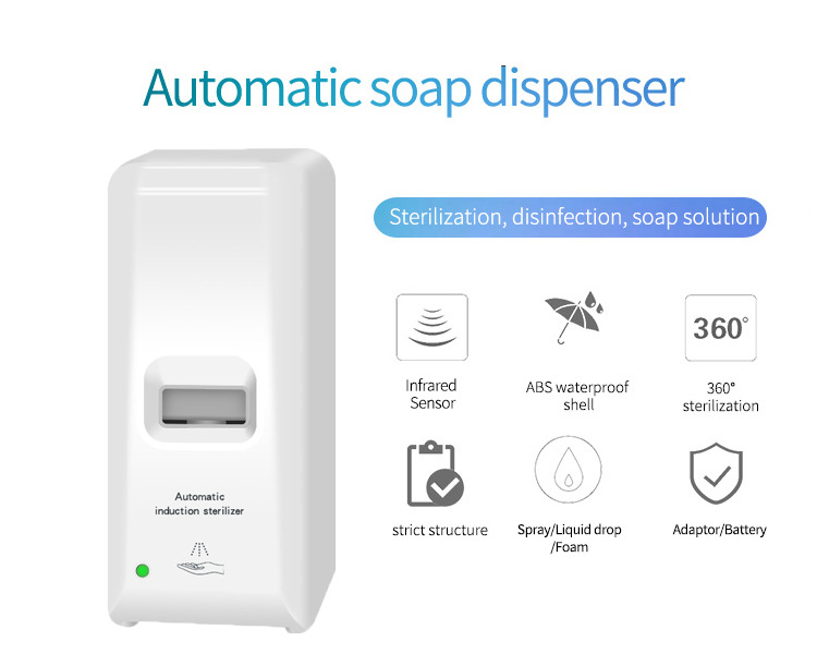 Induction Sterilizer Alcohol Sprayer Inductive NonContact WallMounted Soap Dispenser with Bracket Soap Dispenser