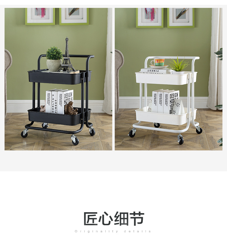 New Beauty Salon Storage Rack Bathroom Trolley Mobile Simple Kitchen Finishing Shelf Living Room Storage Trolley