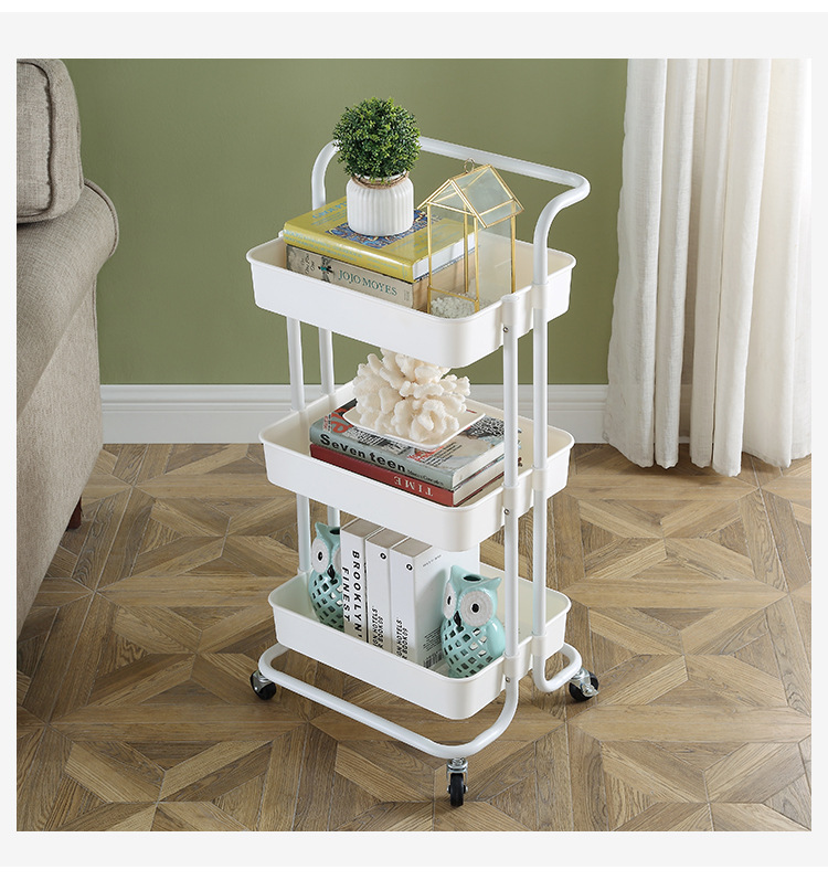 New Beauty Salon Storage Rack Bathroom Trolley Mobile Simple Kitchen Finishing Shelf Living Room Storage Trolley