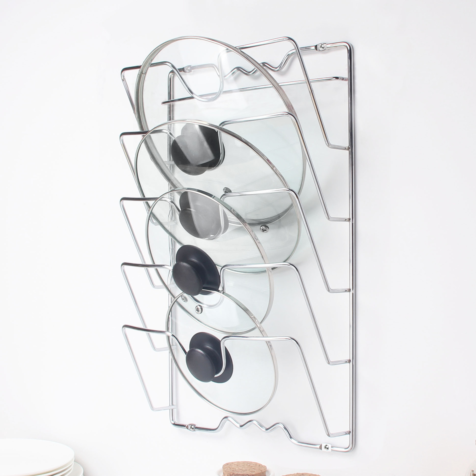 kitchen supplies pot cover rack wall hanging pot cover storage rack for cutting board cutting board storage rack