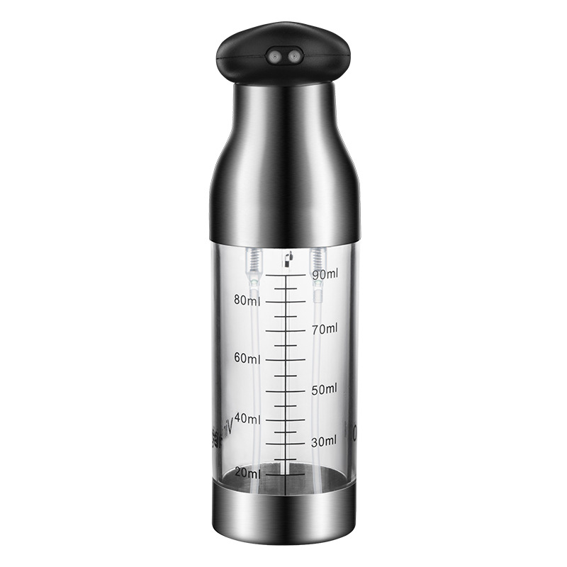 Stainless Steel Press Type Oil Dispenser Barbecue Olive Oil Sprayer Oil &amp; Vinegar Bottle Fuel Injector Barbecue Oiler and Cruet