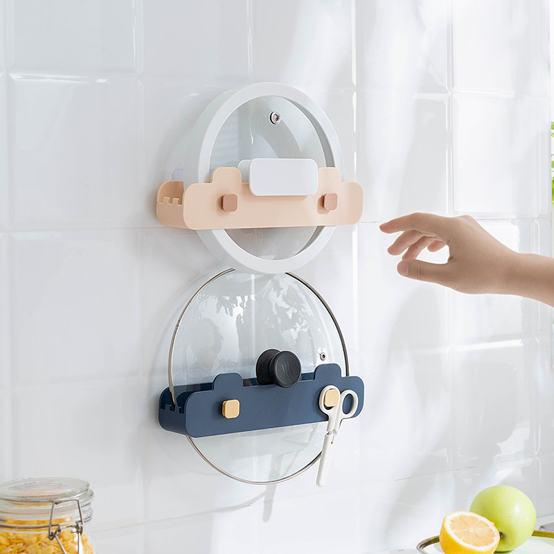 The design of non-punch pot cover rack cutting board storage rack wall hanging kitchen storage rack for pot cover shelf