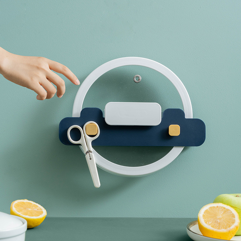 The design of non-punch pot cover rack cutting board storage rack wall hanging kitchen storage rack for pot cover shelf