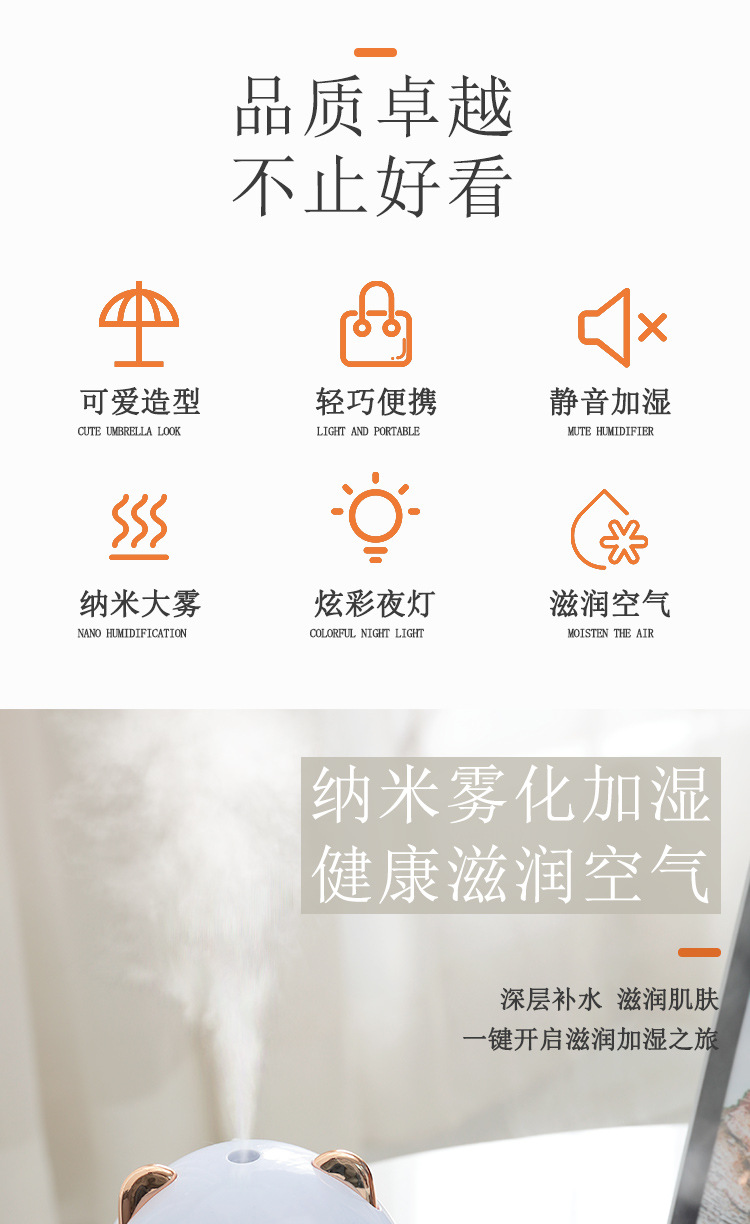 New Humidifier Home USB Dehumidifier Car Aromatherapy Diffuser Silent Bedroom Sprayer Office Aroma Diffuser