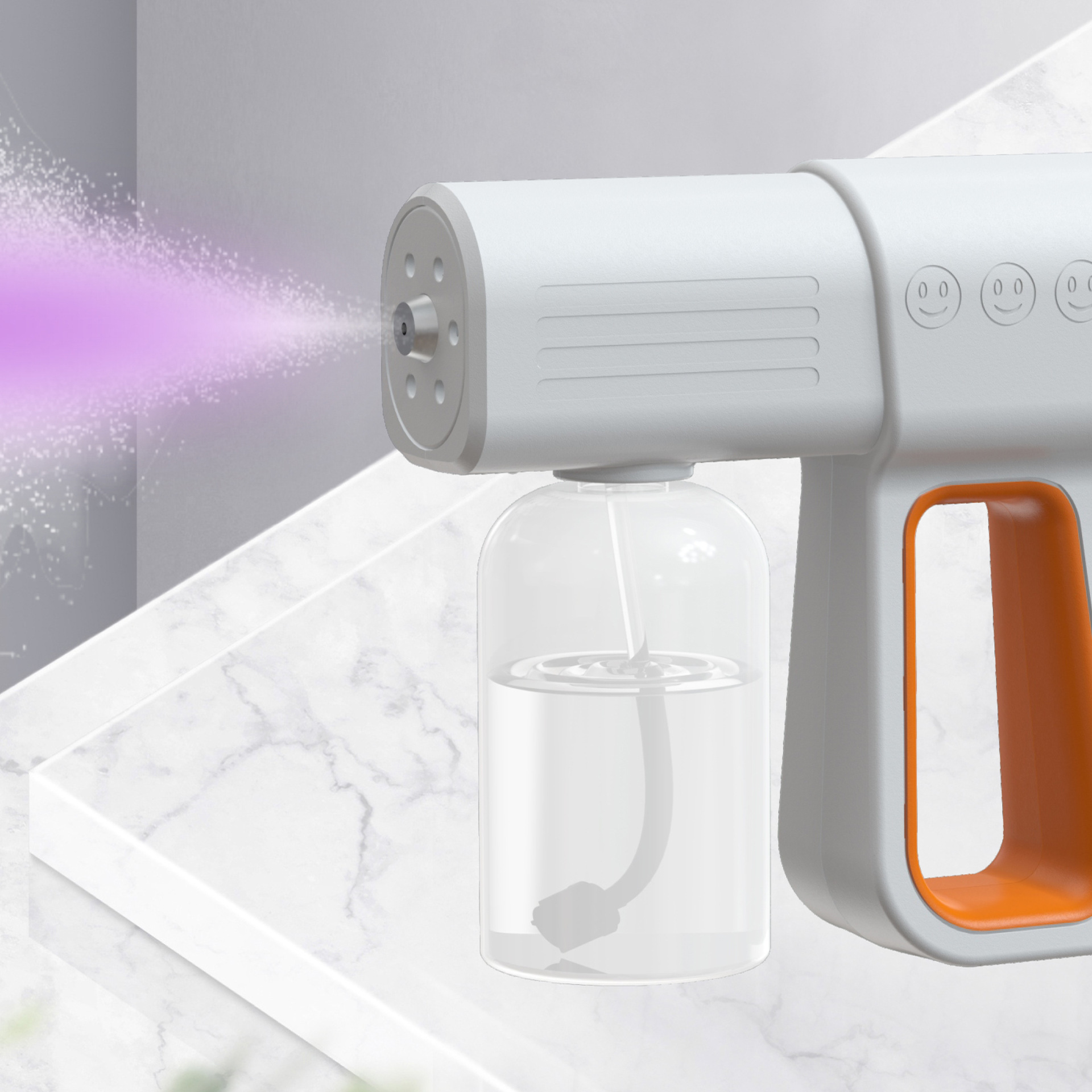 K6x Atomization Disinfection BlueLight Wireless Handheld USB Rechargeable Touch Screen Disinfection Sprayer Cross-Border