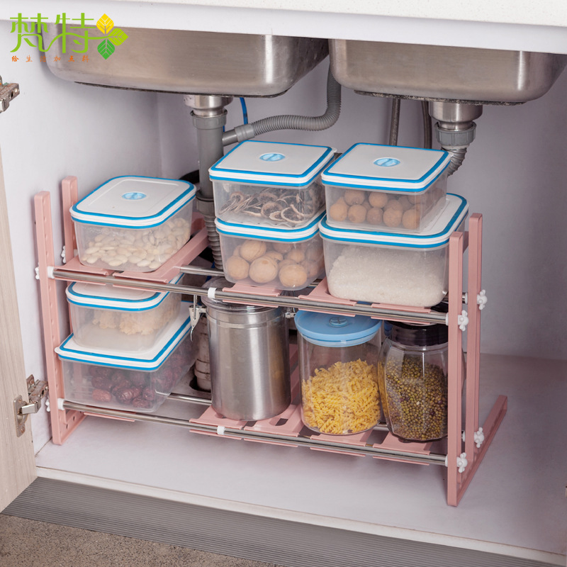 Venter genuine kitchen sewer storage rack stainless steel telescopic adjustable storage rack