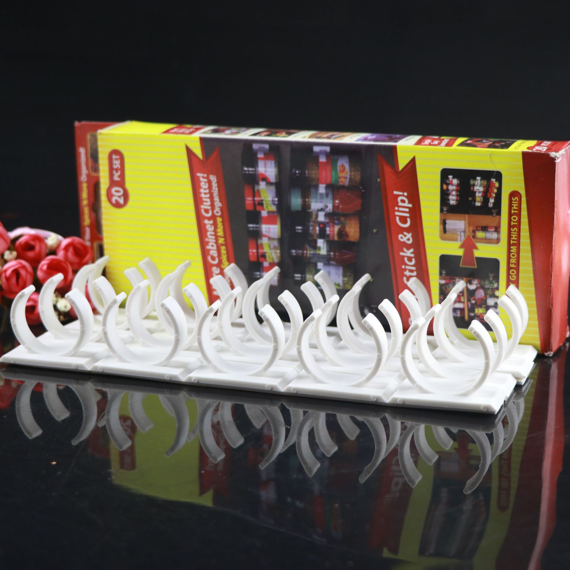 Clip N Store Kitchen Supplies Simple Bottle Mouth Clip Storage Rack Seasoning Bottle Storage Rack