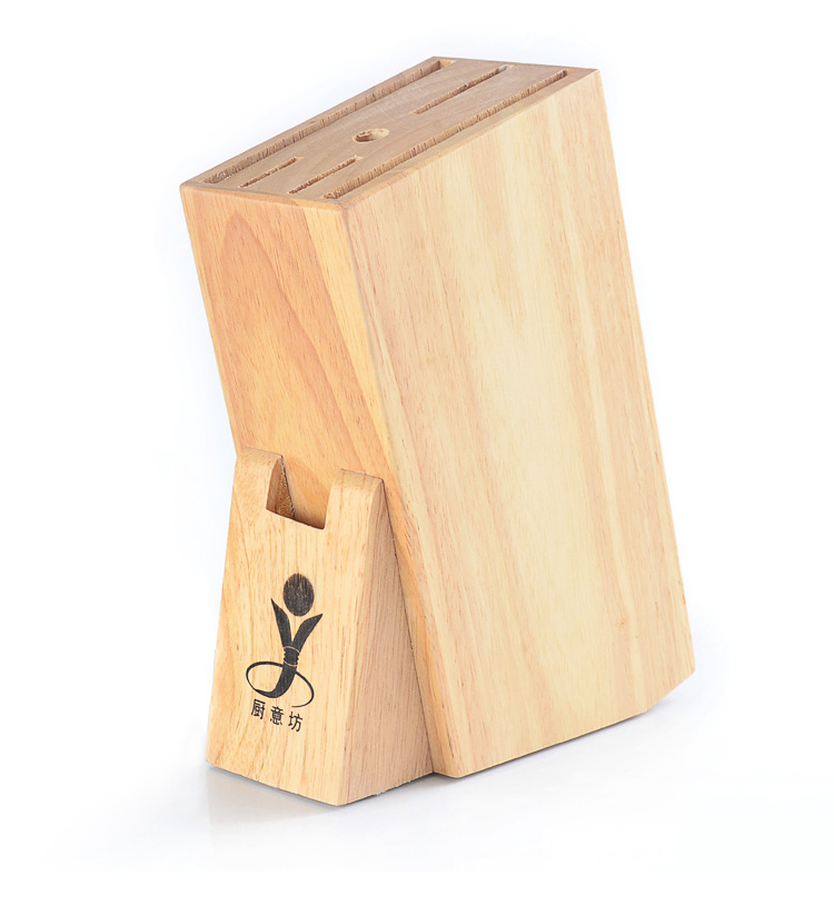 Solid Wood Knife Holder Household Rubber Wood Kitchen Knife Rack MultiFunctional Kitchen Knife Storage Rack Storage Rack