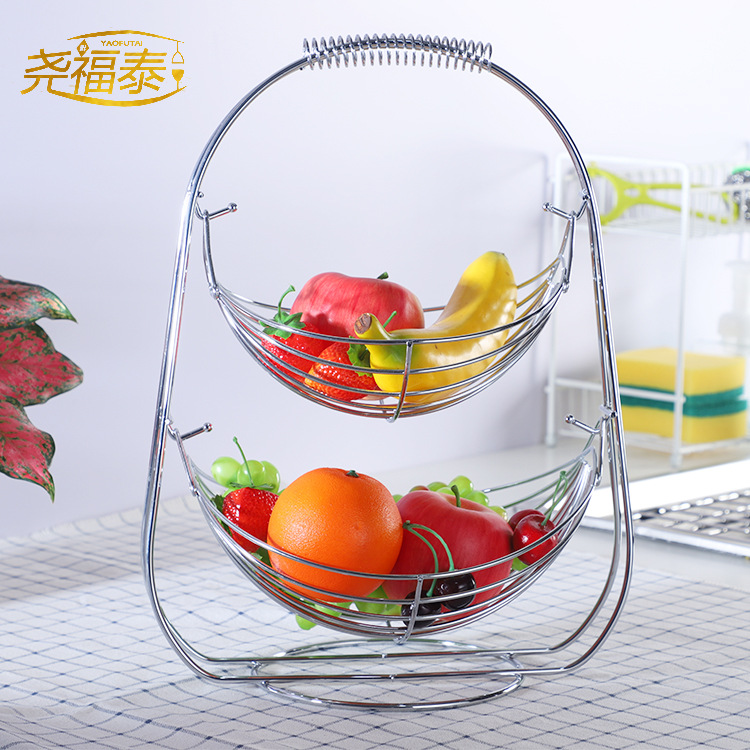 European tieyi fruit cradle living room double layer fruit water storage rack sitting room snacks storage rack