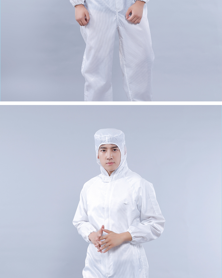 The antistatic onesie Protective Clothing Dustfree Workshop Proof Clothing Sprayer Clothing Striped Zipper Food Onesie