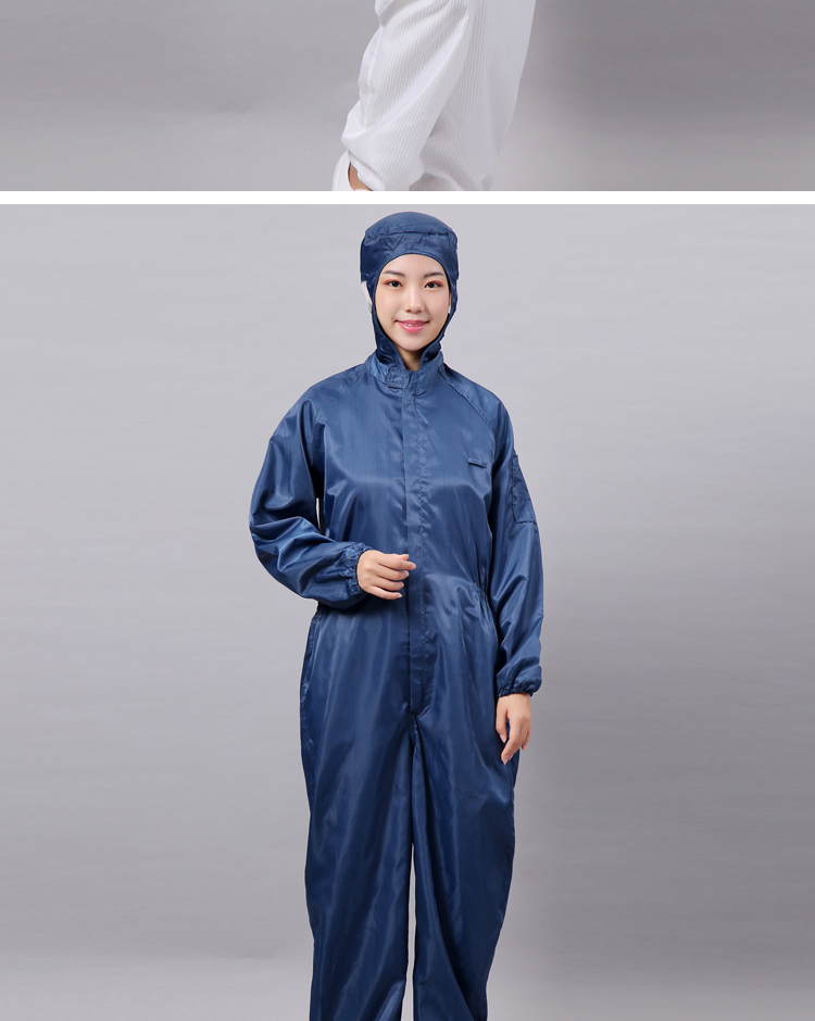 The antistatic onesie Protective Clothing Dustfree Workshop Proof Clothing Sprayer Clothing Striped Zipper Food Onesie