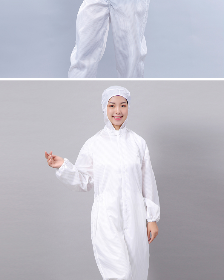 The antistatic onesie Protective Clothing Dustfree Workshop Proof Clothing Sprayer Clothing Striped Zipper Food Onesie